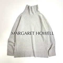 cY83 MARGARET HOWELL ウールカシミヤタートルネックニット カシミヤ ファインアール セーター ニット ベージュ ホールガーメント ハイネック マーガレットハウエル 定価33,000円