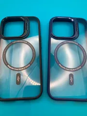 iPhone15 Pro 用 MagSafe対応 クリアケース ブラック / ブルー