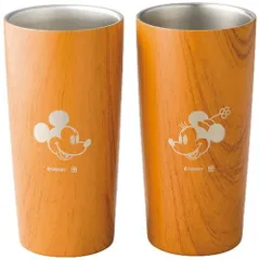 【お取り寄せギフト26A】ディズニー 木目調ステンレス真空タンブラーセット440ml(ミッキー&ミニー) 82115(A5)