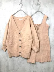 MAJESTIC LEGON マジェスティックレゴン 定価11000円 カーデセットミニニット ワンピース sizeM/ピンクベージュ ◆■レディース