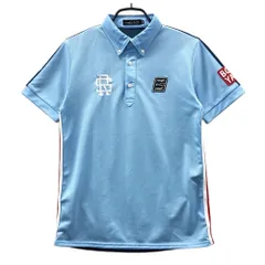 サイズ：S ROUGH&SWELL ラフアンドスウェル  半袖ポロシャツ ボタンダウン  ブルー系 [240101549838] ゴルフウェア メンズ ストスト