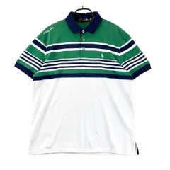 サイズ：L RLX ラルフローレン  半袖ポロシャツ ボーダー柄 グリーン系 [240101603095] ゴルフウェア メンズ ストスト