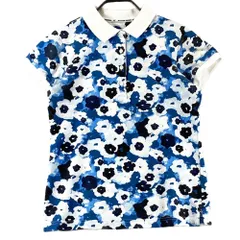 サイズ：0 MASTER BUNNY EDITION マスターバニーエディション  半袖ポロシャツ 花総柄 ブルー系 [240101604190] ゴルフウェア レディース ストスト