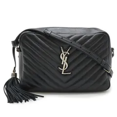 SAINT LAURENT PARIS サン ローラン パリ イブサンローラン YSL ショルダーバッグ 斜め掛け Vステッチ キルティング レザー 黒 612544