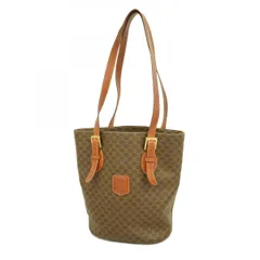 【6ae5408】セリーヌ トートバッグ マカダム PVC ブラウン ゴールド金具【中古】レディース