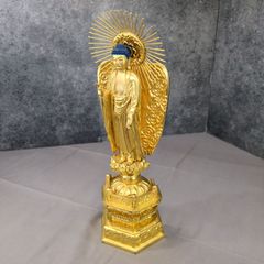 仏教美術　古銅鍍金　釈迦如来立像　仏像　V　5072A 仏教美術 古銅鍍金 釈迦如来立像 仏像 V 5072A - メルカリ 仏教美術