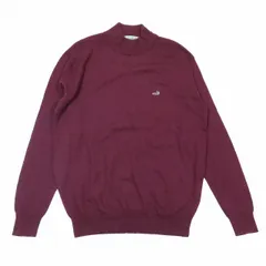 クロコダイル CROCODILE ウール ニット セーター 長袖 ハイネック ワンポイント ロゴ カットソー L ボルドー/4YBA6 メンズ