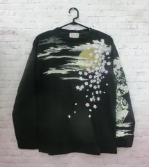 【TAKA68-92】◇絡繰魂　『刺繍Tシャツ　華鳥風月』　花魁　月　桜　長袖