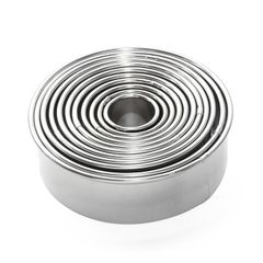 【フードコーディネーター監修】 ケーキ型 セルクル 焼き型 (ラウンドタイプ) １１点セットｘさびにくいステンレス製「重ねてコンパクトに収納が出来ます」 