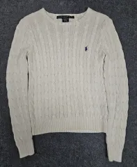 ポロラルフローレン 白 ケーブル編み ニット (在庫処分)