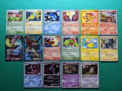 キレイハナ、サンダース、クレセリアEX、ケルディオEX、オーダイルex、キュウコンex、バクフーンex、メガニウムex、ファイヤー、バシャーモFB、そらをとぶピカチュウ、レントラーGL、パルキアG、マニューラG、ギラティナ、ケッキング キラ16枚 まとめ売り