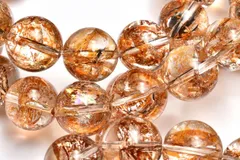 琥珀色◇虹入り ライモナイトインクォーツ　10.5mm　ブレスレット 1個売り パワーストーン 天然石 _BG6320-105