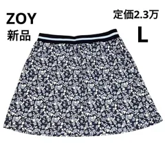 G512 新品 ZOY ゾーイ スカート ゴルフ ゴルフウェア レディース L 40 ストレッチ 春 夏 秋 吸水 吸汗 速乾 冷感 インナー付き 花柄 ネイビー C1912