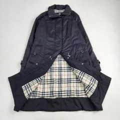 バーバリーロンドン ロングコート 中綿　ノバチェック　Aライン　36　S M相当 ブラック