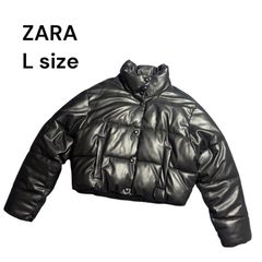 ZARA フェイクレザージャケット ショート ブラック 黒 Lサイズ - メルカリ