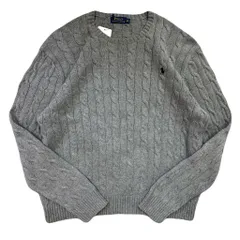 POLO RALPH LAUREN ポロ ラルフローレン ケーブルニット コットンニット グレー XLサイズ No.EA167