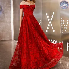 新品 未使用 レディース ウェディングドレス フォーマルドレス パーティードレス シンプルオシャレなオフショル イブニングドレス