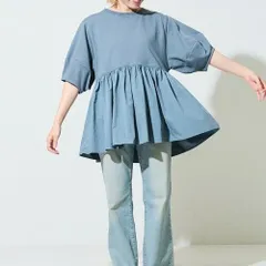 新品未使用 FREAK'S STORE フリークスストア ランタンスリーブティアード切り替えプルオーバー ブルー フリーサイズ 完売品　2025 Spring & Summer item 管理番号:507-1350