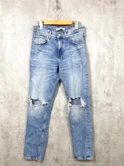 ZARA ザラ ストレート ダメージ クラッシュ デニムパンツ size38/水色 ■■レディース