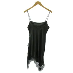 ザラ ZARA タグ付き キャミ ワンピース レース ひざ丈 M 緑 グリーン 0123