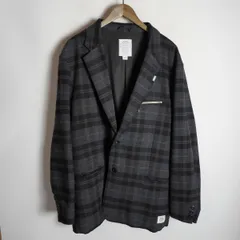 正規 CRIMIE クライミー BOBBY 3 JACKET チェック コットン ウール ジャケット 長袖 CR1-02L5-JK25 灰色 XXL 本物 166Q★2