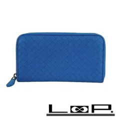 ボッテガヴェネタ ■美品■ イントレチャート ラウンド ウォレット 長財布 札入れ レザー ブルー 【532429】5