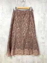 NATURAL BEAUTY BASIC ナチュラルビューティーベーシック 017-1220010 バイカラーレースマーメイド スカート sizeM/ブラウンベース ■■レディース