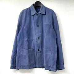 【中古】60s EURO VINTAGE モールスキンジャケット サイズ表記なし ネイビー[17]