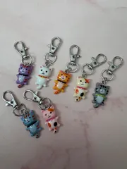 猫 キーホルダー 7個セット ねこキーホルダー アクセサリー バッグチャーム
