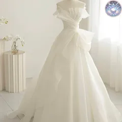 新品 未使用 レディース ウェディングドレス フォーマルドレス パーティードレス シンプルオシャレなデザインのベア ウェディングドレス