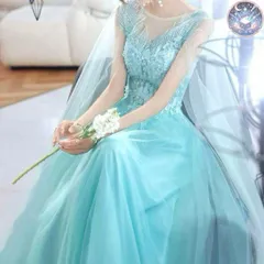 新品 未使用 レディース ウェディングドレス フォーマルドレス パーティードレス お花のデザインがオシャレなチュール ロング イブニングドレス