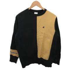 チャンピオン CHAMPION リバースウィーブ スウェット トレーナー 切替 バイカラー M 黒 ブラック ベージュ C8-Q002 IBO87