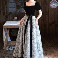 新品 未使用 レディース ウェディングドレス フォーマルドレス パーティードレス 花柄のウエストリボンに裾のラインがオシャレな半袖 ドレス