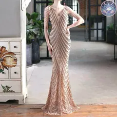 新品 未使用 レディース ウェディングドレス フォーマルドレス パーティードレス スパンコールにビジューがゴージャスなマーメイドロングドレス