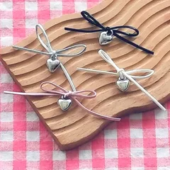 【1033】100個 デコパーツ リボン ハート ミックス まとめ売り