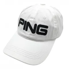 【超美品】ピン キャップ 白×黒 ロゴ刺しゅう ONE SIZE FITS ALL   ゴルフウェア PING