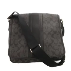 コーチ COACH ショルダーバッグ クロスボディ 斜め掛け シグネチャー PVC レザー フラップ 黒 ブラック F71102 /FF ■GY18