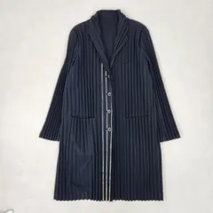ISSEY MIYAKE ロングコート プリーツ ライン　ブラック　サイズ2 M相当 日本製のサムネイル