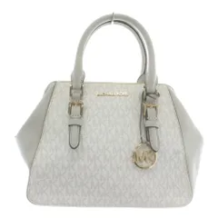 マイケルコース MICHAEL KORS ハンドバッグ ショルダー 2WAY PVC レザー MKシグネチャー ロゴ 白 ホワイト グレー 35T0GCFM2B /XZ ■GY18