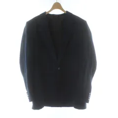 ランバン LANVIN テーラードジャケット ブレザー シングル 総裏地 フェザースエード 紺 ネイビー /PP ■GY18