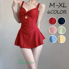 【新品?未使用】 6COLOR ワンピース水着 レディース ノースリーブ リボン パッド付き 着痩せ L セクシー 肩出し 水着 フリル M ワイヤーな