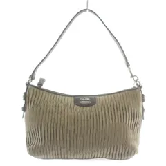 コーチ COACH ハンドバッグ ワンショルダー キャンバス レザー プリーツ シグネチャー ロゴ ベージュ /XZ ■GY17