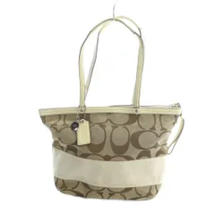 コーチ COACH F13548 トートバッグ ハンド キャンバス レザー シグネチャー 茶 ブラウン ■GY18 /MQ