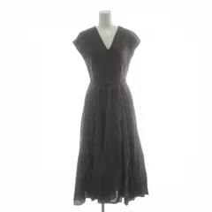 フレイアイディー FRAY I.D ワンピース 0 グレー Vネック 半袖 ウエストマーク ロング丈 /PP ■GY99