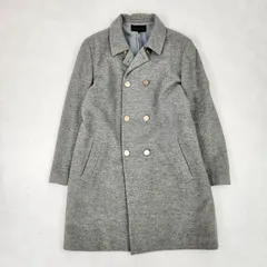 COMME des GARCONS ピーコート 金ボタン　ロング　ライトグレー　ウール　M ダブルブレスト