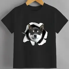 送料無料 ジュニア（面白い 柴犬 イヌ わんこ 犬好き グッズ かわいい おもしろ ネタ プレゼント）熱転写3Dプリント面白いTシャツ パロディ 子供服 男の子 女の子 小学生 中学生 半袖 夏「背面印刷可､備考必須」