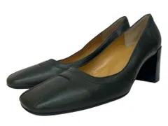 BALLY (バリー) レザー スクエアトゥ パンプス 6cmチャンキーヒール 36 ダークグリーン レディース/028