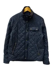 POLORALPH LAUREN (ポロラルフローレン) キルティングジャケット 中綿 ナイロン コーデュロイ レザー切替 古着 M ネイビー メンズ/025