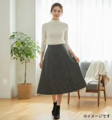 美品 組曲 KUMIKYOKU スカート グレー サイズ2 M ひざ丈 きれいめ 上品 通勤 オフィス レディース