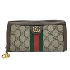 GUCCI【グッチ】オフディア　GGジップ　アラウンドウォレット　523154　ラウンドファスナー長財布　ブラウン系【中古品/USED-B】質屋　かんてい局那覇店　ｎ3101561927300081